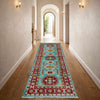 Kazak Rug Handmade Blue Medallion 5' Runner