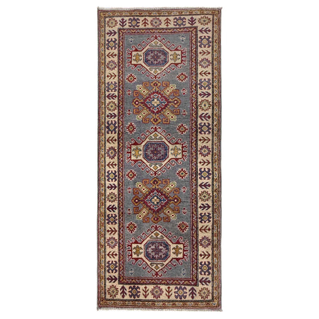 Kazak Rug Handmade Gray Medallion 6' Runner