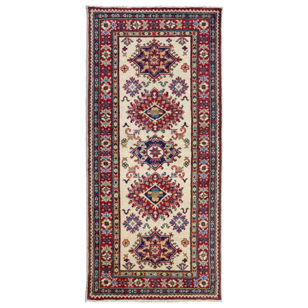 Kazak Rug Handmade Beige Medallion 6' Runner