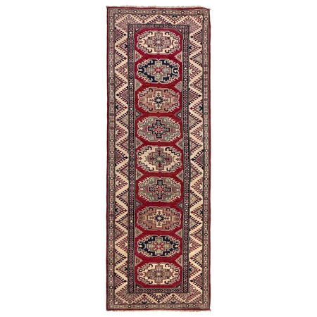 Kazak Rug Handmade Red Medallion 10' Runner