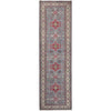 Kazak Rug Handmade Gray Medallion 10' Runner
