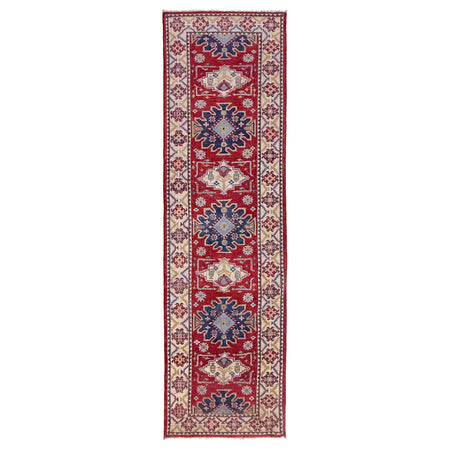 Kazak Rug Handmade Red Medallion 10' Runner