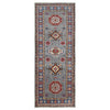 Kazak Rug Handmade Gray Medallion 8' Runner