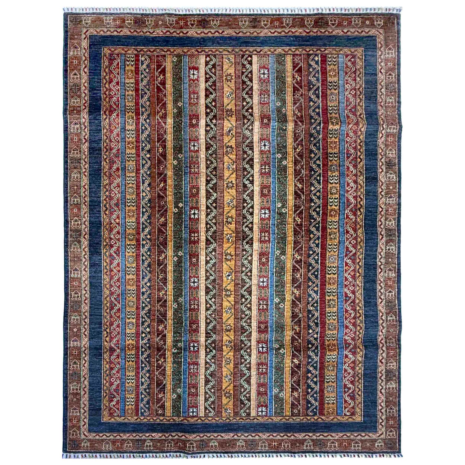 Shawl Area Rug Handmade Multi Floral 5x8 ft