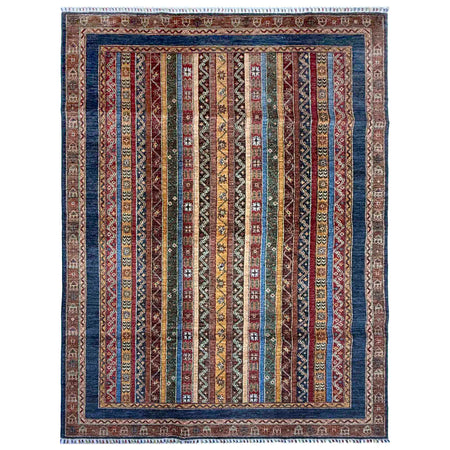 Shawl Area Rug Handmade Multi Floral 5x8 ft