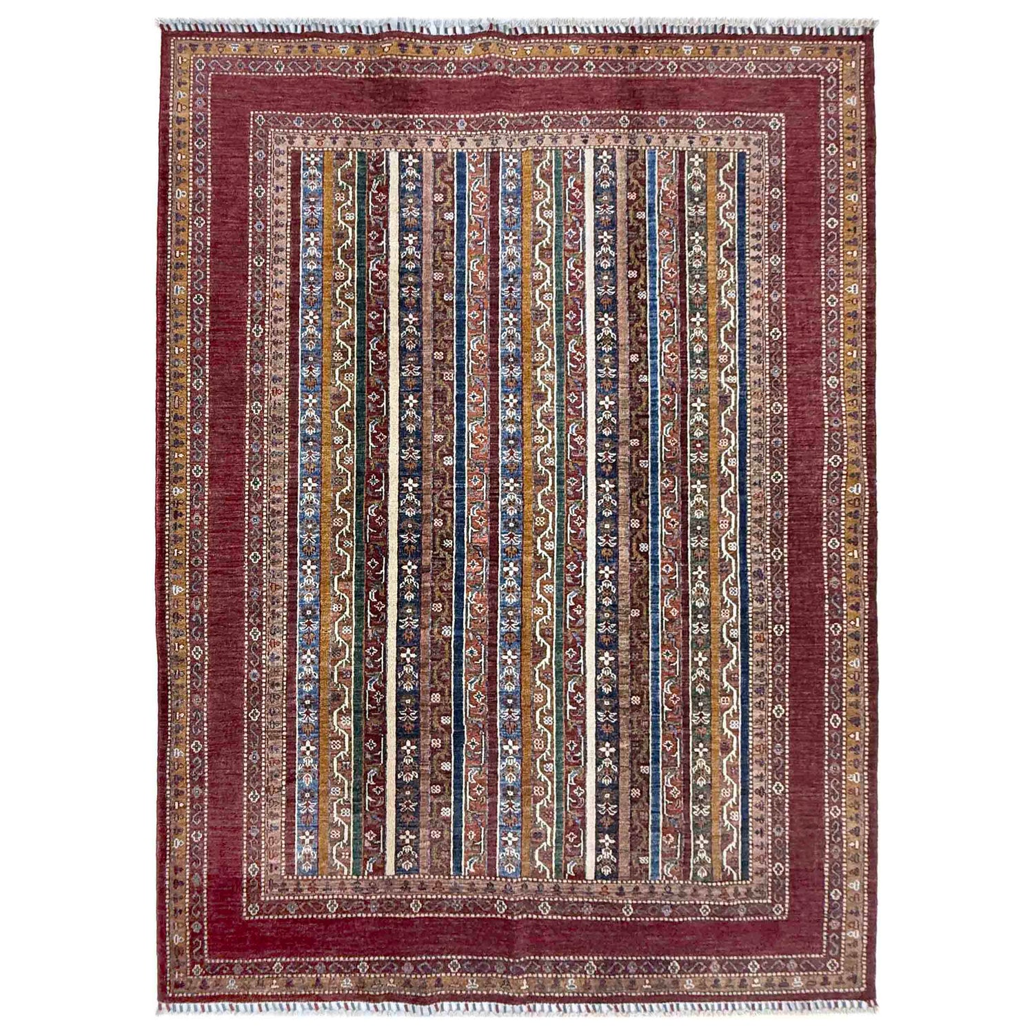Shawl Area Rug Handmade Red Floral 5x8 ft