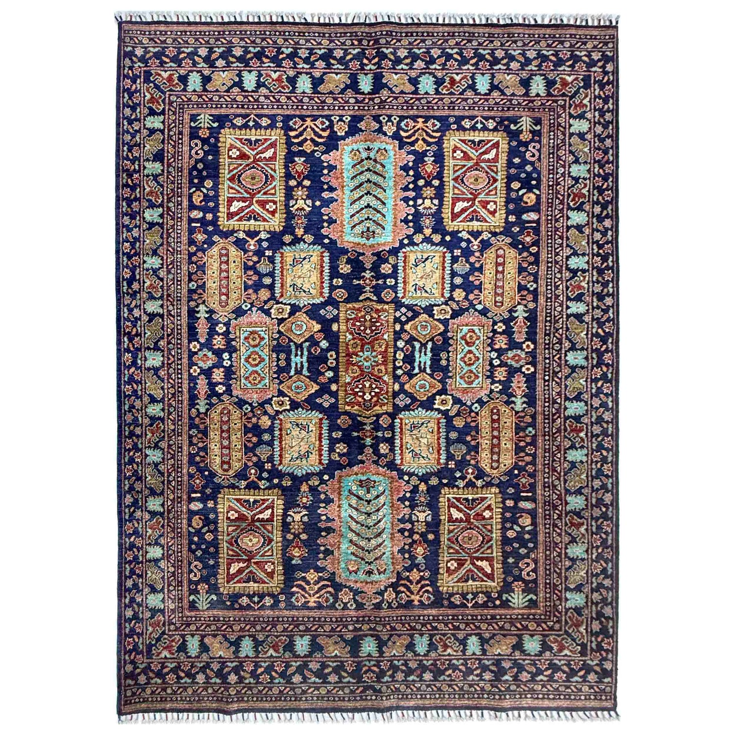 Kazak Rug Handmade Multi Medallion 5x8 ft