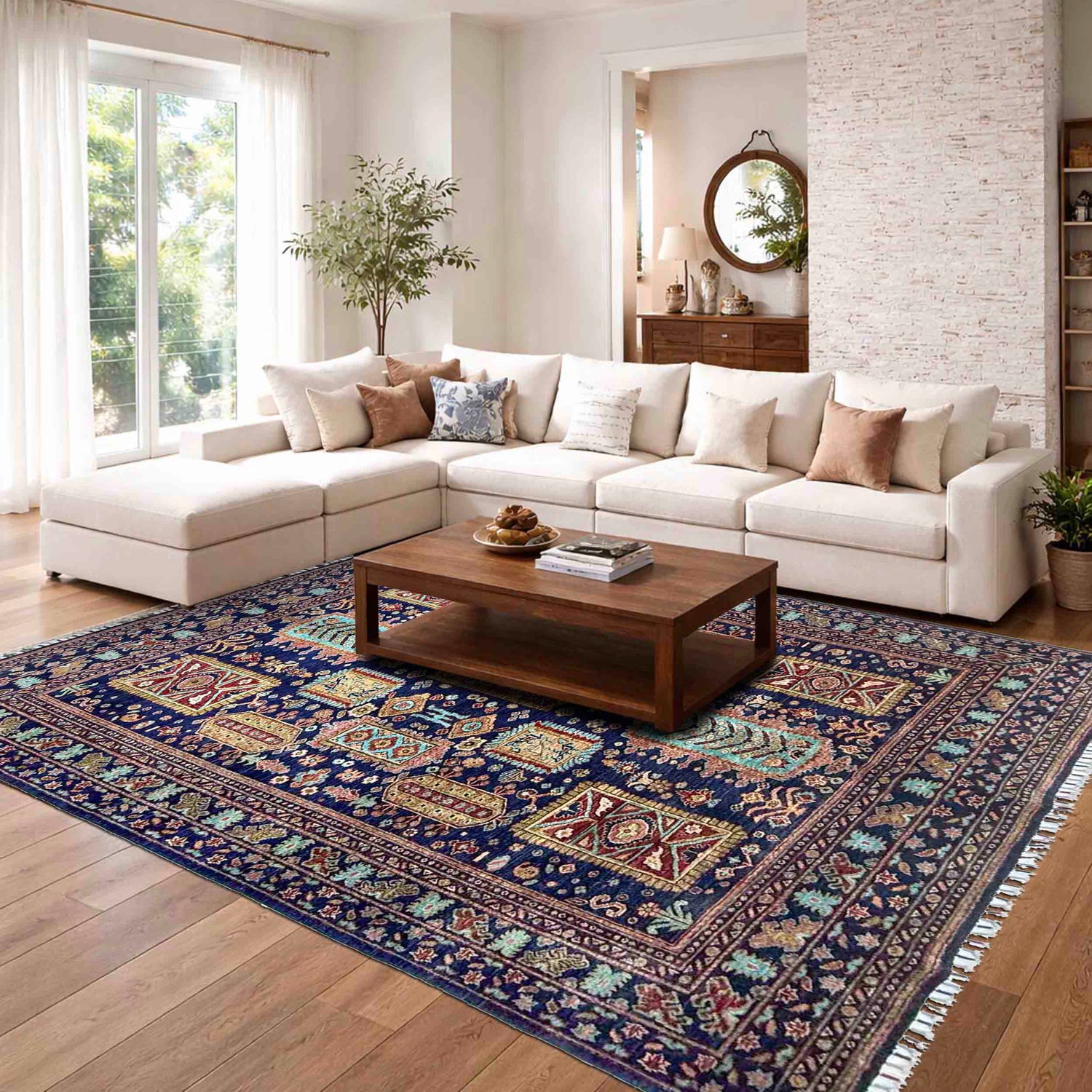 Kazak Rug Handmade Multi Medallion 5x8 ft