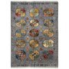 Waziri Area Rug Handmade Gray Medallion 5x8 ft
