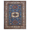 Kazak Rug Handmade Blue Medallion 5x8 ft