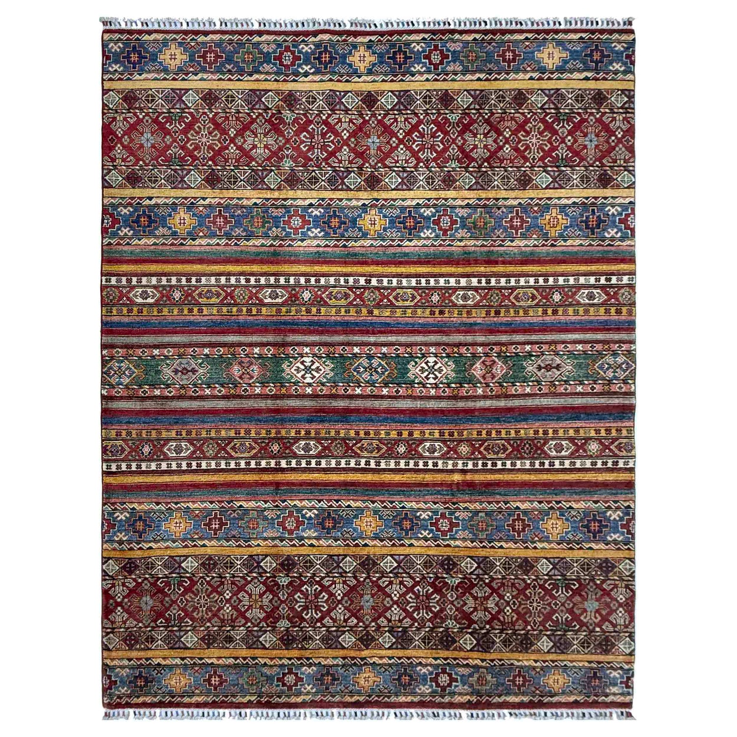 Gabbeh Area Rug Handmade Multi Medallion 5x8 ft