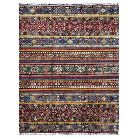 Gabbeh Area Rug Handmade Multi Medallion 5x8 ft