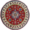 Kazak Rug Handmade Red Medallion 6x6 ft