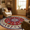 Kazak Rug Handmade Red Medallion 6x6 ft