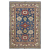Kazak Rug Handmade Blue Medallion 7x10 ft