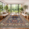 Kazak Rug Handmade Blue Medallion 7x10 ft