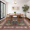 Kazak Rug Handmade Green Medallion 7x10 ft