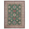 Kazak Rug Handmade Green Medallion 7x10 ft