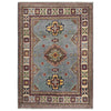 Kazak Rug Handmade Blue Medallion 3x5 ft