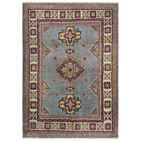 Kazak Rug Handmade Blue Medallion 3x5 ft