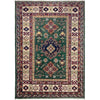 Kazak Rug Handmade Green Medallion 3x5 ft