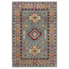 Kazak Rug Handmade Gray Medallion 2x4 ft