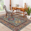 Kazak Rug Handmade Gray Medallion 2x4 ft