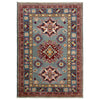 Kazak Rug Handmade Gray Medallion 2x4 ft