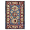 Kazak Rug Handmade Blue Medallion 2x4 ft