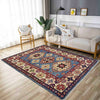 Kazak Rug Handmade Blue Medallion 2x4 ft