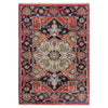 Heriz Area Rug Handmade Multi Medallion 2x4 ft