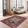 Heriz Area Rug Handmade Multi Medallion 2x4 ft