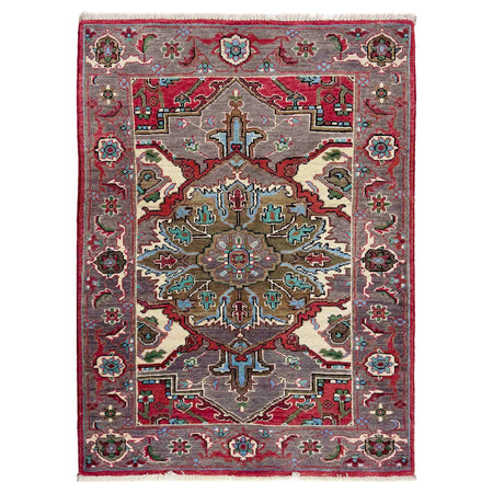 Heriz Area Rug Handmade Multi Medallion 2x4 ft