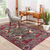 Heriz Area Rug Handmade Multi Medallion 2x4 ft