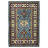 Kazak Rug Handmade Blue Medallion 3x5 ft