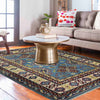 Kazak Rug Handmade Blue Medallion 3x5 ft