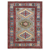 Kazak Rug Handmade Gray Medallion 3x5 ft