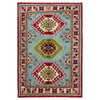 Kazak Rug Handmade Blue Medallion 3x5 ft