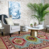Kazak Rug Handmade Blue Medallion 3x5 ft