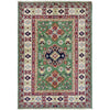 Kazak Rug Handmade Green Medallion 3x5 ft