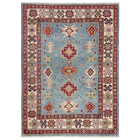Kazak Rug Handmade Blue Medallion 3x5 ft
