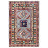 Kazak Rug Handmade Blue Medallion 3x5 ft
