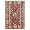 Kazak Rug Handmade Brown Medallion 3x5 ft