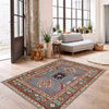 Kazak Rug Handmade Gray Medallion 3x5 ft