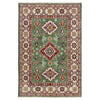 Kazak Rug Handmade Green Medallion 3x5 ft
