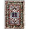 Kazak Rug Handmade Gray Medallion 3x5 ft