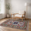 Kazak Rug Handmade Gray Medallion 3x5 ft
