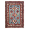 Kazak Rug Handmade Blue Medallion 3x5 ft