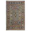 Kazak Rug Handmade Gray Medallion 3x5 ft