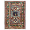 Kazak Rug Handmade Gray Medallion 3x5 ft
